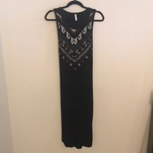 Black, Mid-Calf Dress.